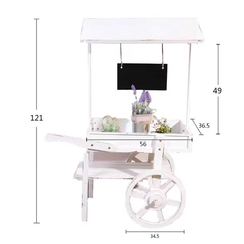 꽃마차 이동식 진열대 전시 행사 화대 꽃집 벼룩시장 갈색 120cm - 상세 이미지 5