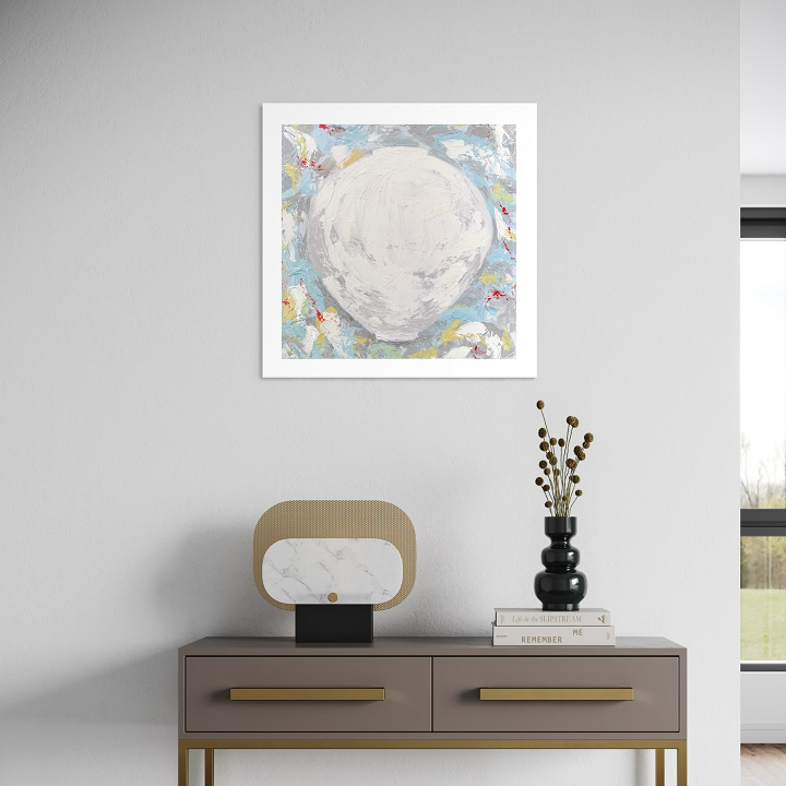 Dal Pium no.1고급캔버스천15호(61x61cm) 달항아리 그림 캔버스 액자 복들어오는 달피움 시리즈 한정수량 에디션문자페인팅 - 상품 이미지