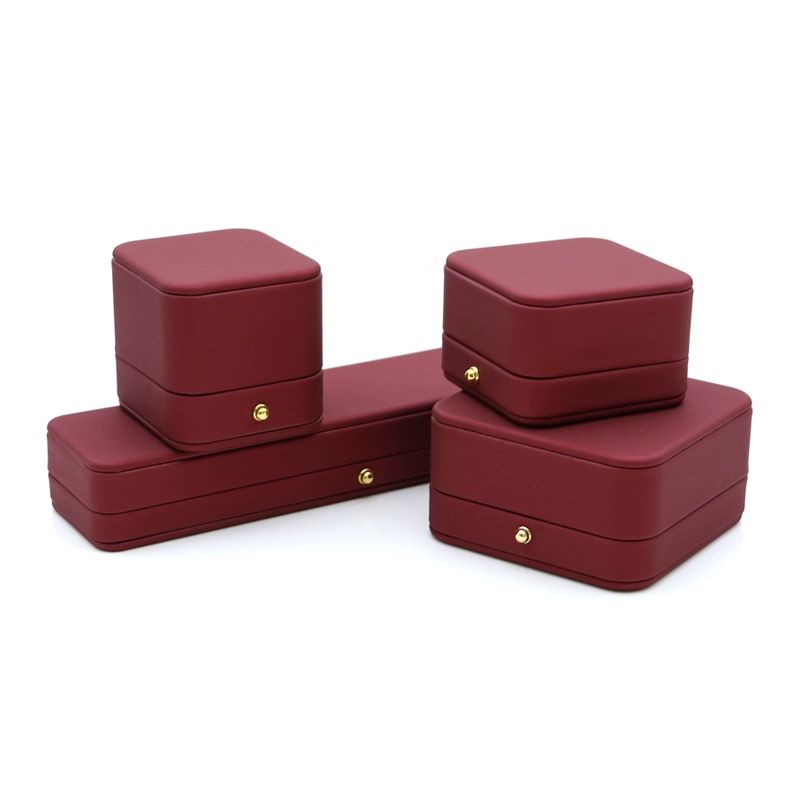웨딩반지 커플링 케이스 프로포즈 결혼 고급 보석 목걸이 팔찌 귀걸이 선물 주주레드 가죽 라운드 반지 - 상세 이미지 5