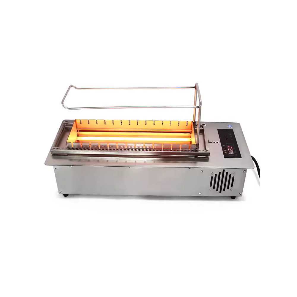 업소용 꼬치구이 기계 양꼬치 회전 전동 바베큐 화로 8줄 1600W 터치스크린 - 상품 이미지