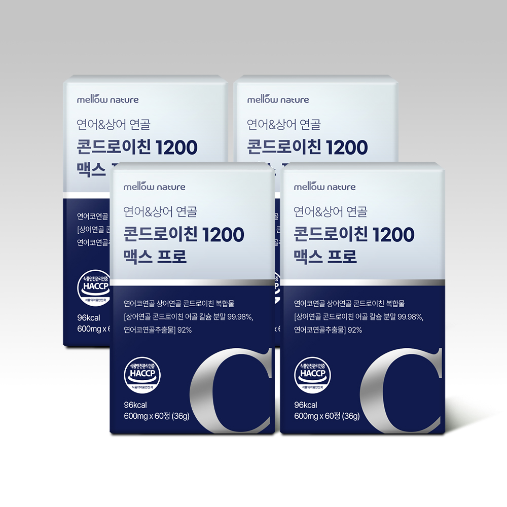 멜로우네이쳐 연어&상어 연골 콘드로이친 60정, 4개 - 상품 이미지