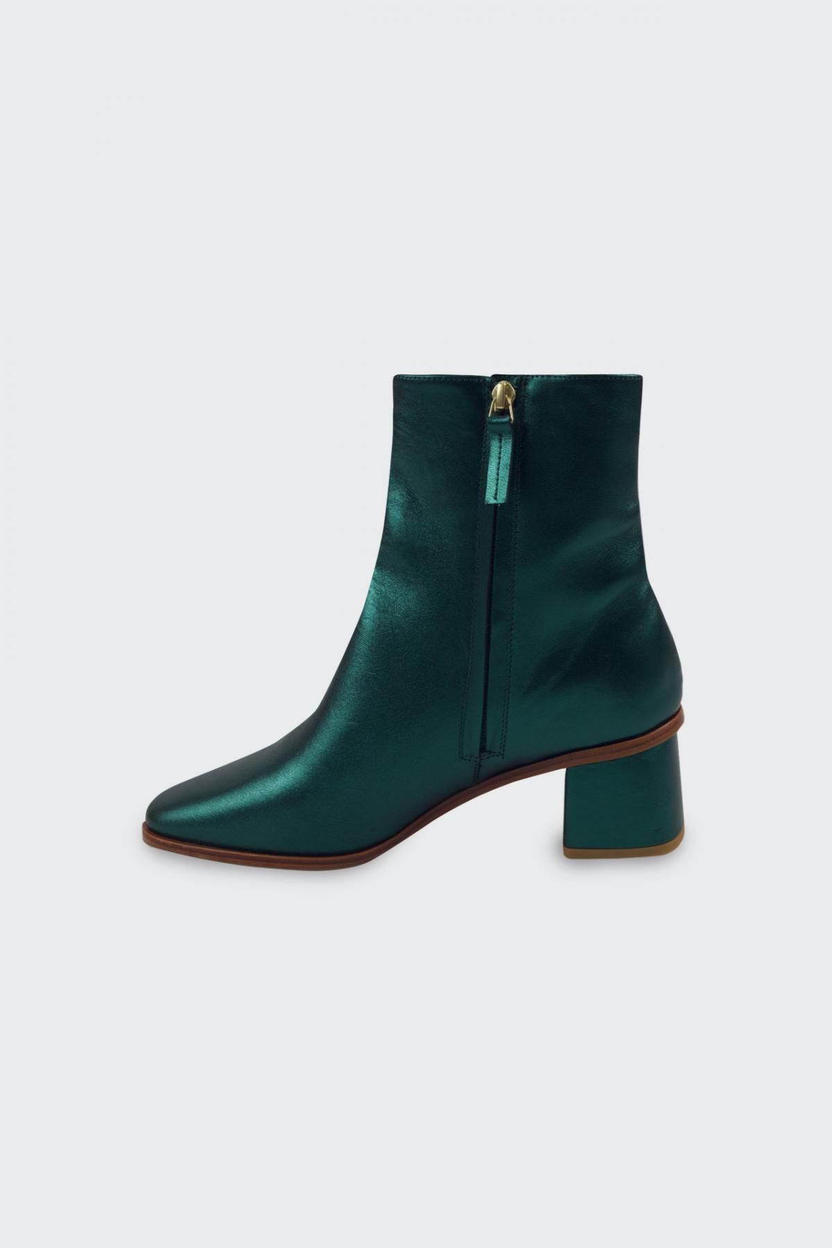 타이니코튼 메탈릭 레더 앵클부츠 AW24-762P80 VERDE - 상세 이미지 2