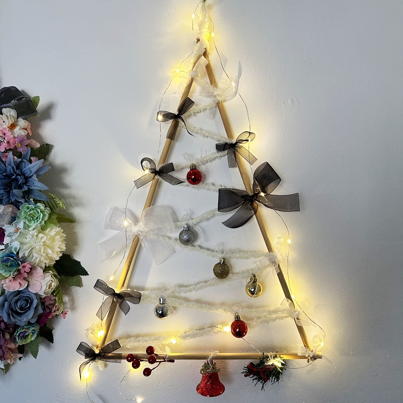 가더GADE 1AN 크리스마스 리본 트리 벽트리 리스 DIY 만들기 X-MAS 수업재료 세트 - 상품 이미지