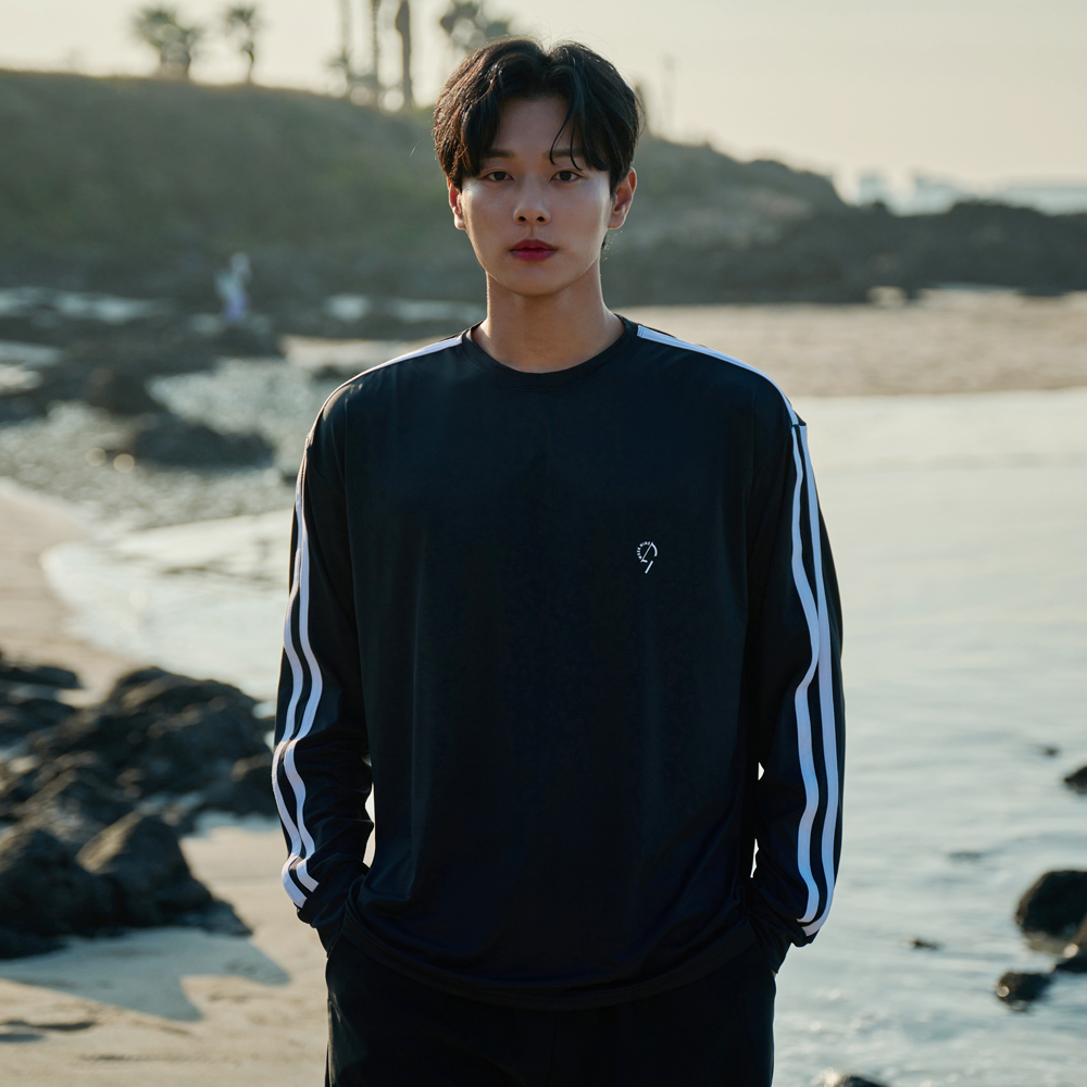 위크나인 수영복 남녀공용 상의 워터파크 물놀이 긴팔 루즈핏 래쉬가드 하이브 - 상세 이미지 5