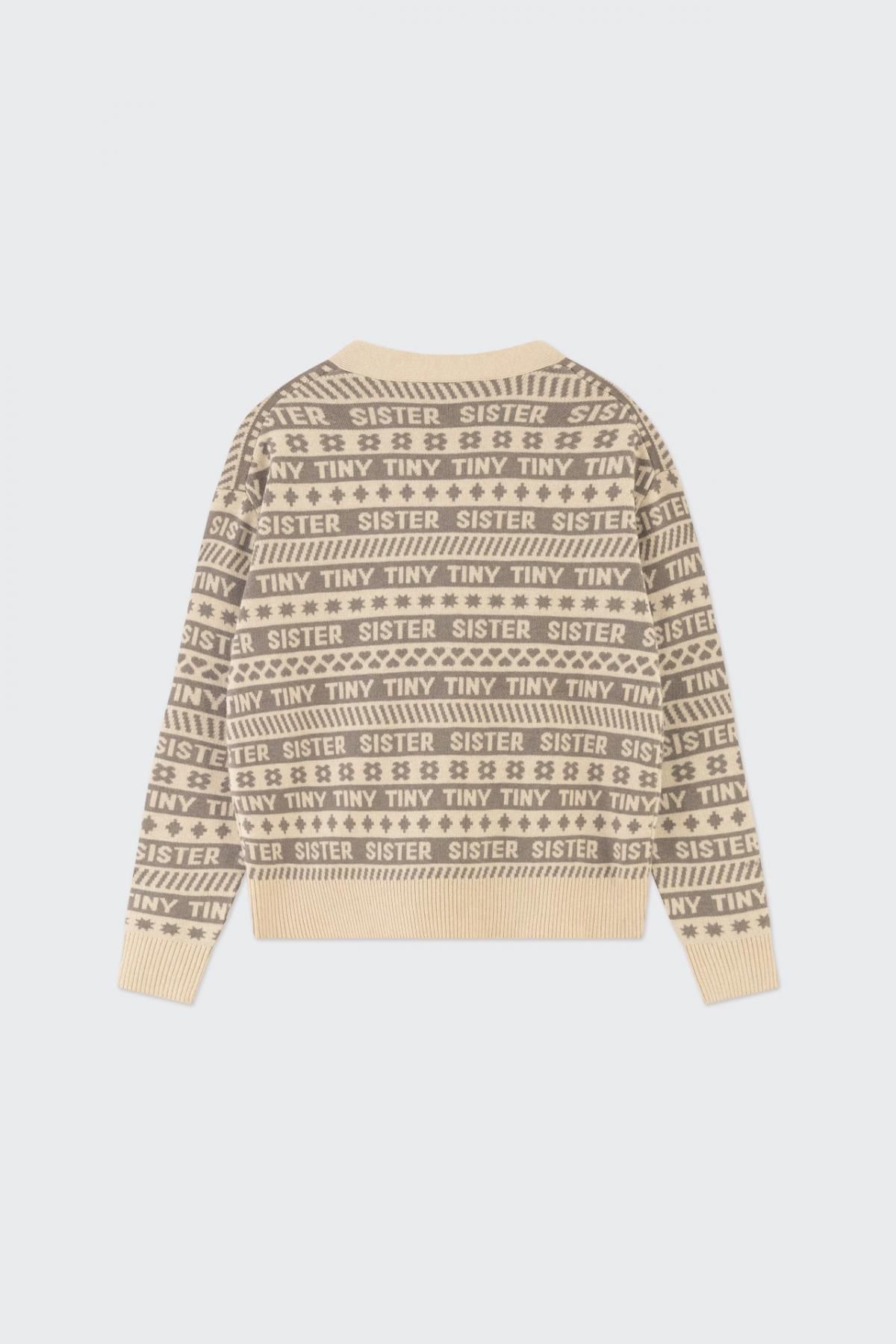 타이니코튼 자카드 브이넥 니트 카디건 AW24-711P01 ONE COLOR - 상세 이미지 2