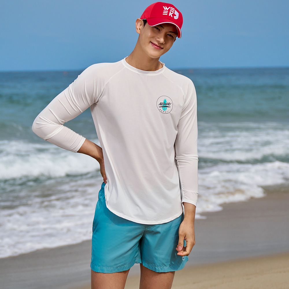 위크나인 래쉬가드 긴팔 상의 여자 남자 공용 물놀이 워터파크 오버핏 수영복 알로 이미지 8