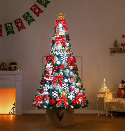 [트렌디프레소 협력사]데이슬롯 210cm 웰컴 산타 트리 풀세트 아파트트리 크리스마스추리