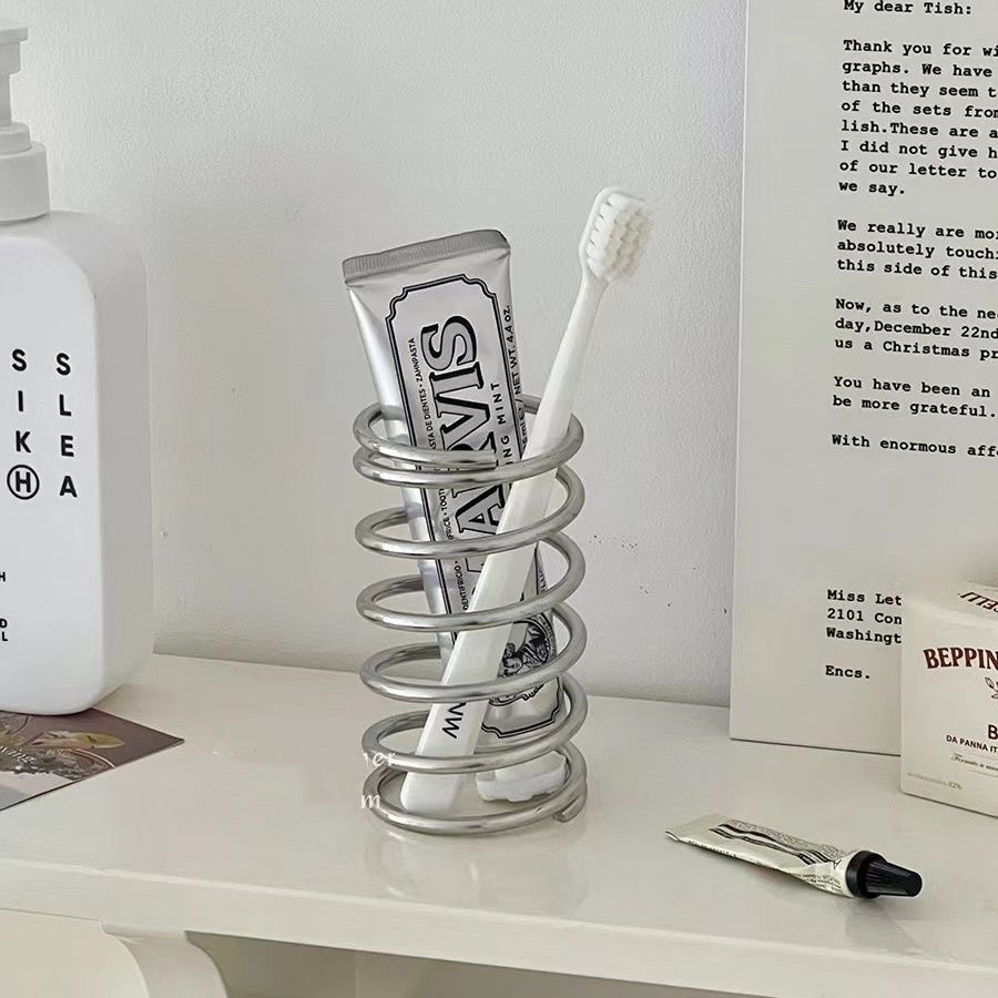 루프 스텐 스프링 홀더 모던 심플 욕실 정리 면도기 칫솔 거치대 다용도 보관함 이미지 6