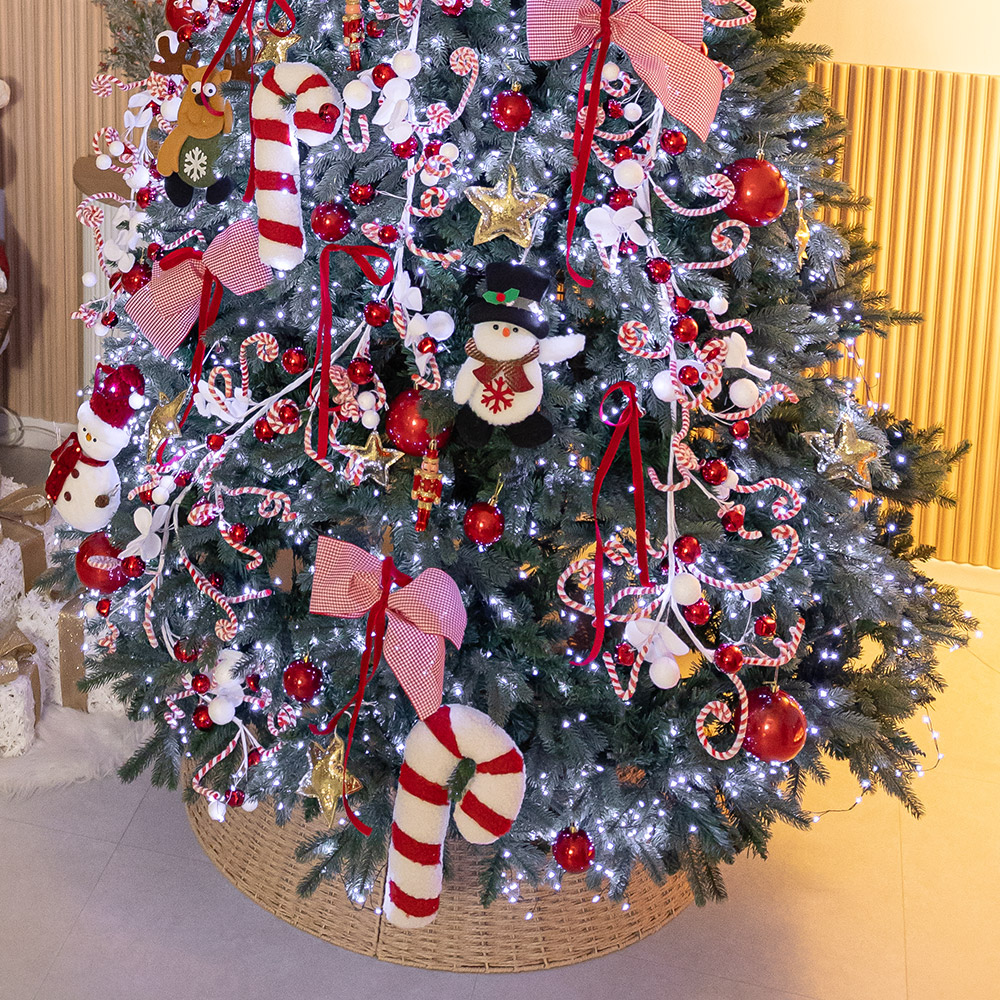 크리스마스 트리 나무 장식 풀세트 레드롤리볼노빌리티 250cm (단면) 성탄절 PE PVC 대형 소품 데코 꾸미기 - 상세 이미지 2