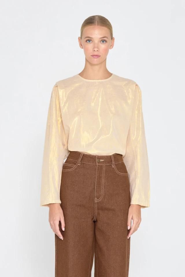 타이니코튼 플리츠 베이직 라운드넥 블라우스 AW24-602P66 ONE COLOR - 상세 이미지 3
