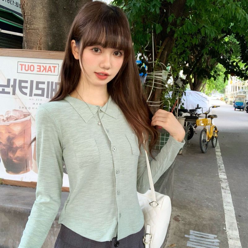 여성 슬림핏 긴팔 티셔츠 가을 이너웨어 레이어드 스타일 편안한 착용감 디자인 캐주얼한 슬림핏 - 상세 이미지 4