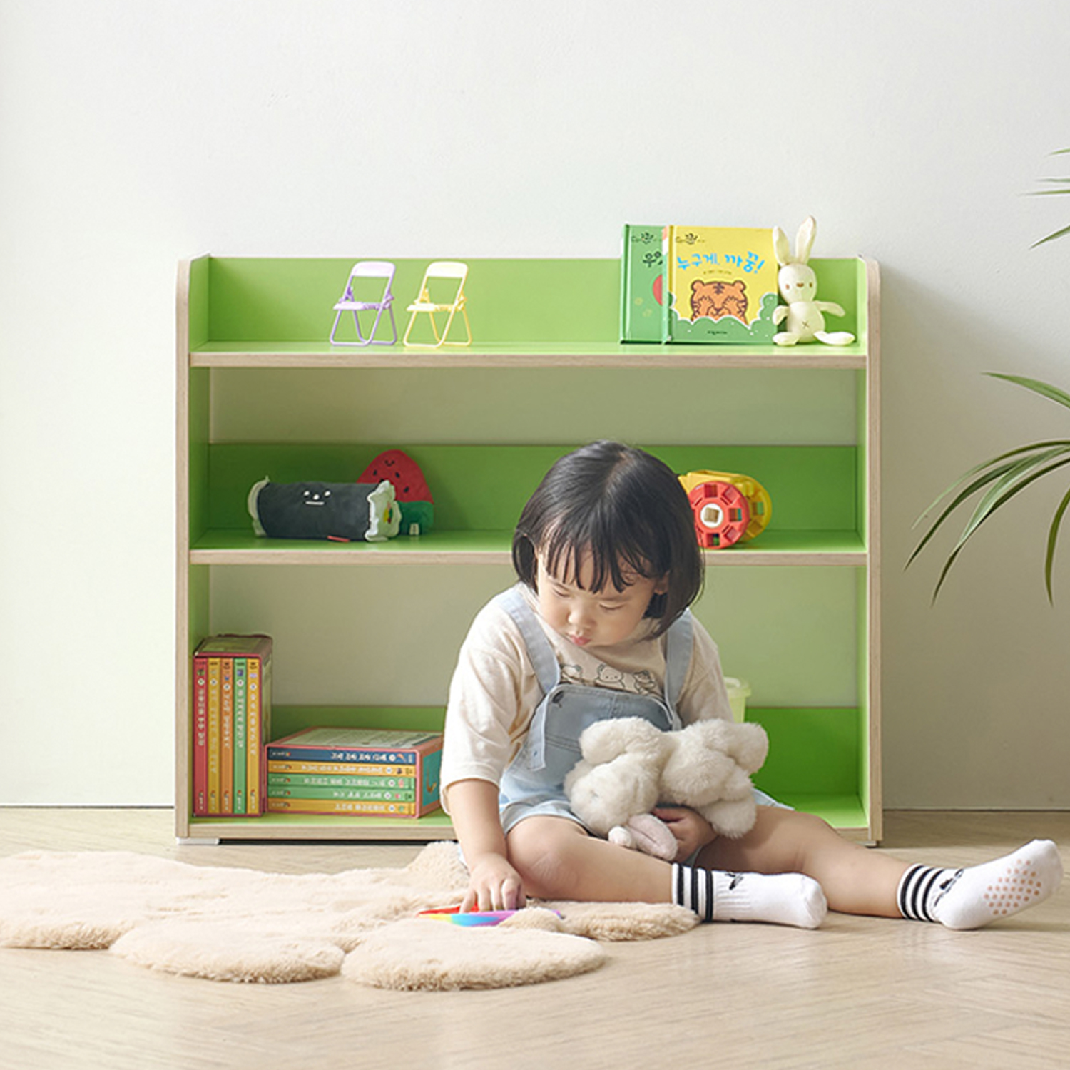 아기 선반 맘마존 선반 북선반 스탠드 책장 거실 선반장 800x295x650, 3단, 캐럿