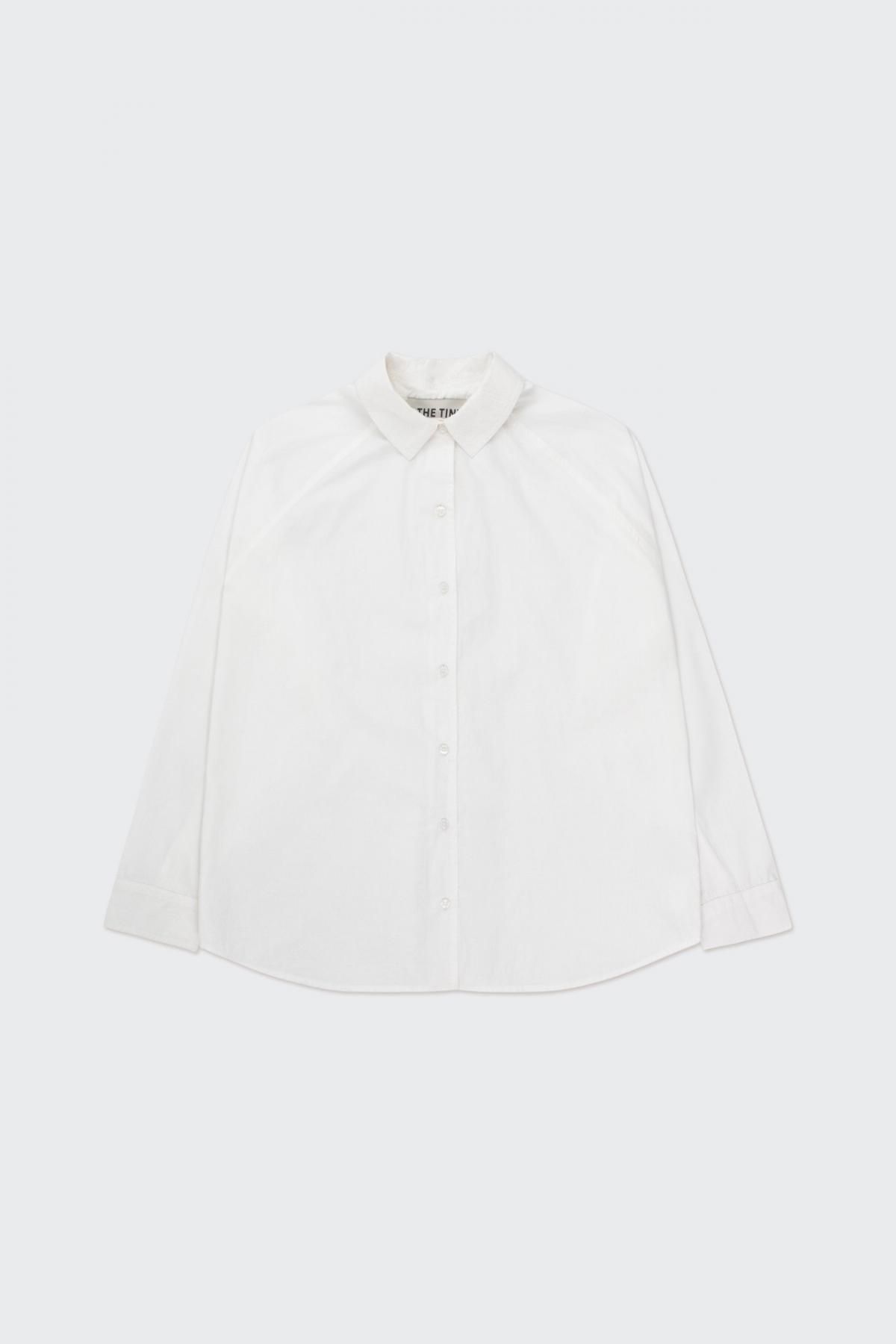 타이니코튼 래글런 베이직 화이트 긴팔 셔츠 AW24-621101 WHITE - 상품 이미지