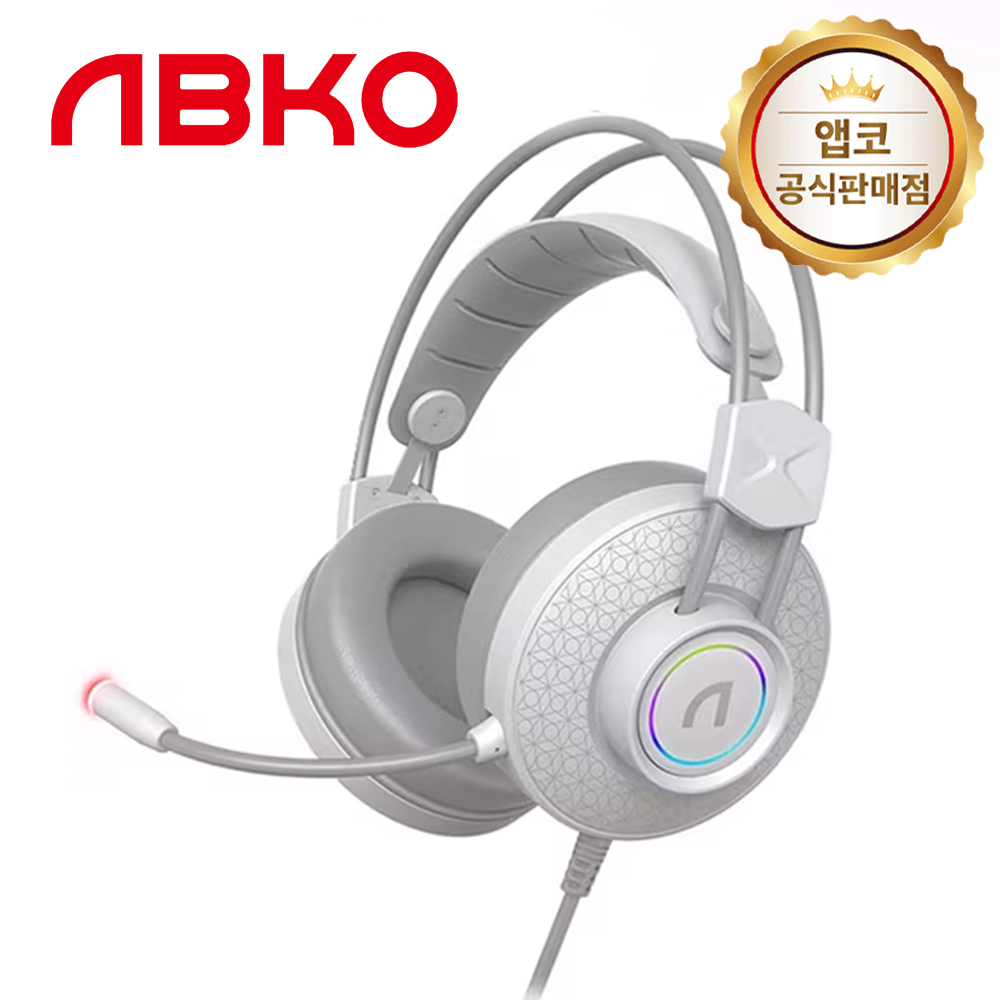 앱코 N310 가상 RGB 게이밍 헤드셋 화이트 - 상품 이미지