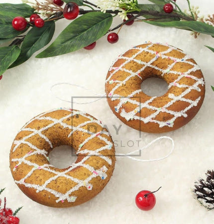 [트렌디프레소 협력사]데이슬롯 쿠키 오너먼트 2p 슈가도넛 크리스마스데코 크리스마스트리오너먼트