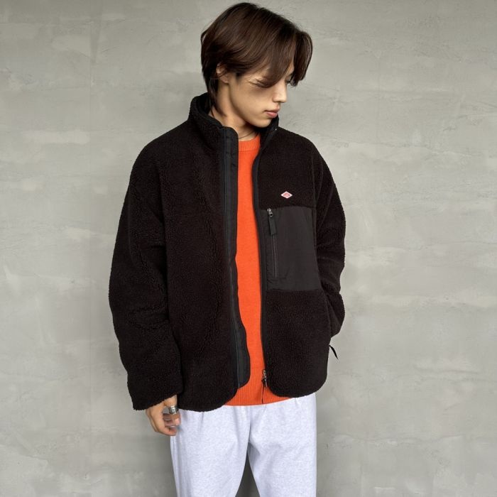 단톤 스탠드 카라 보아 플리스 재킷 남성 뽀글이 DT-A0195LBA M BEIGE 이미지 6
