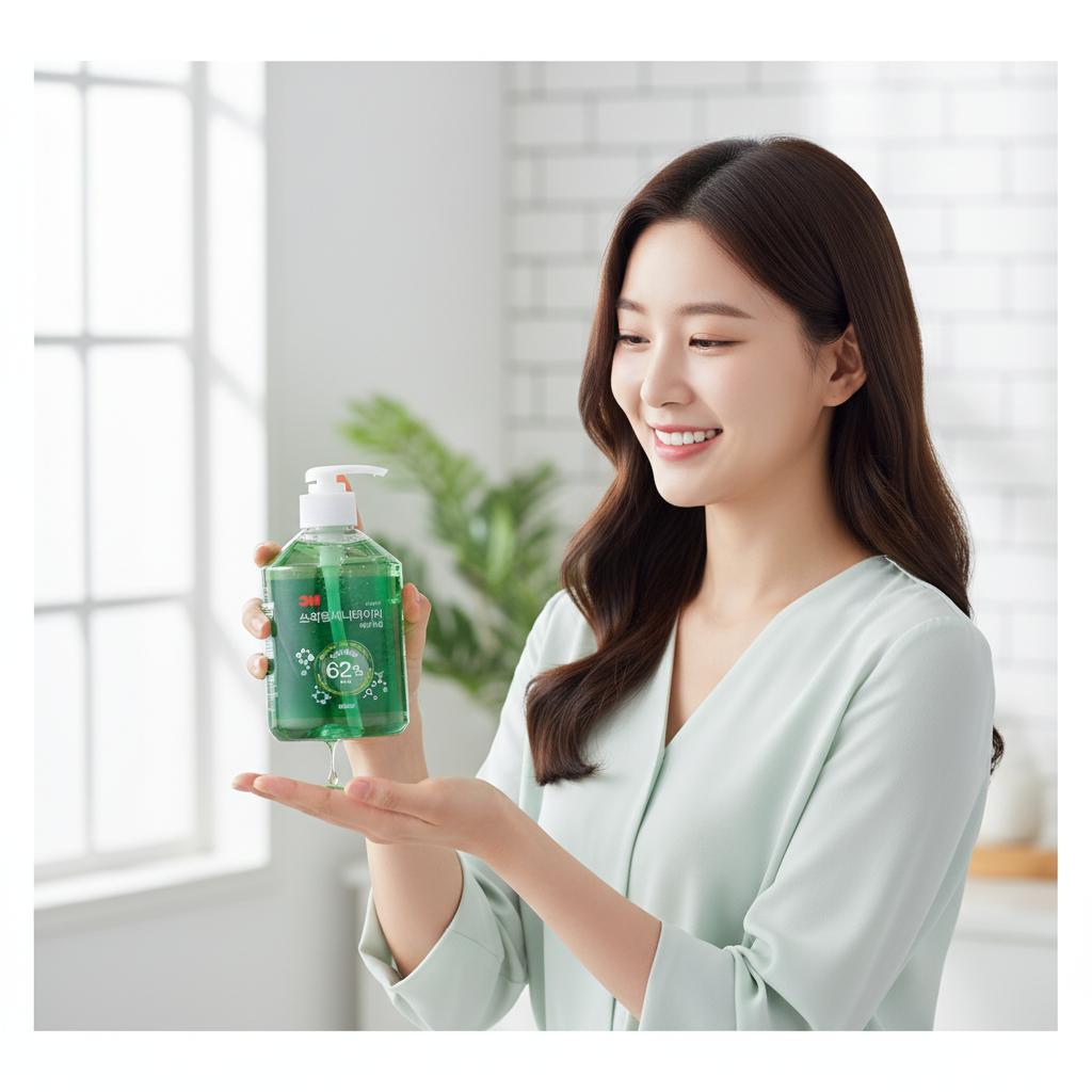 3M 손소독제 500ml 알로에 그린 베이직겔 손소독제 새니타이저 - 상품 이미지
