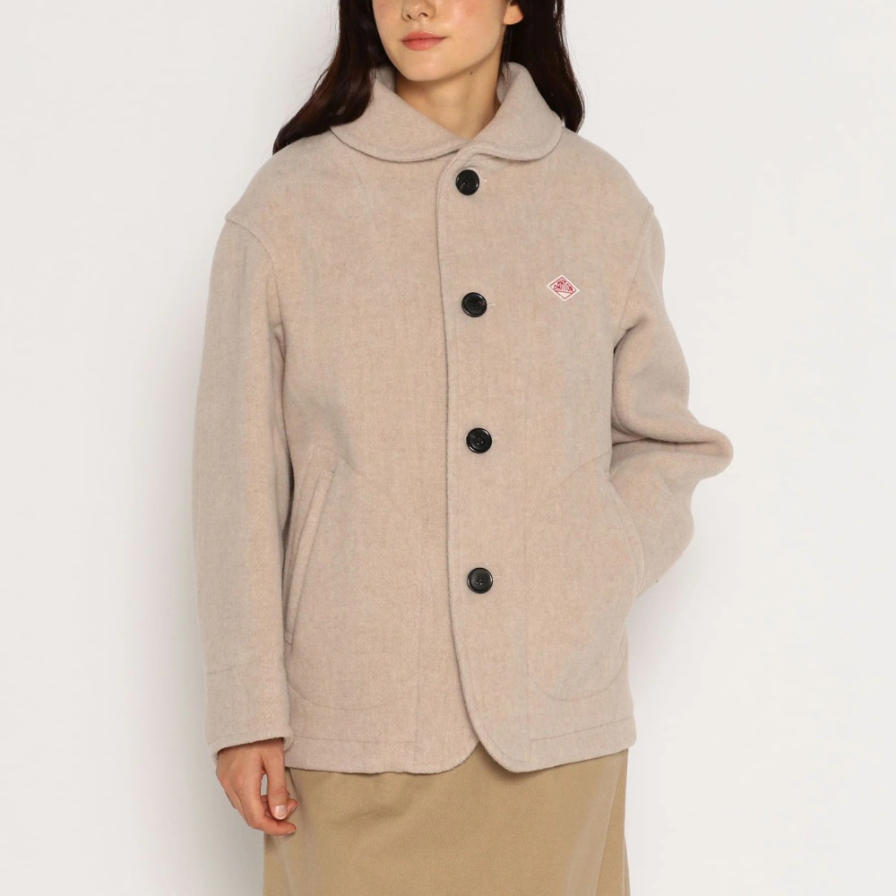 단톤 울 파일 라운드 카라 재킷 여성 코트 DT-A0010WOP 36 NAVY - 상세 이미지 3