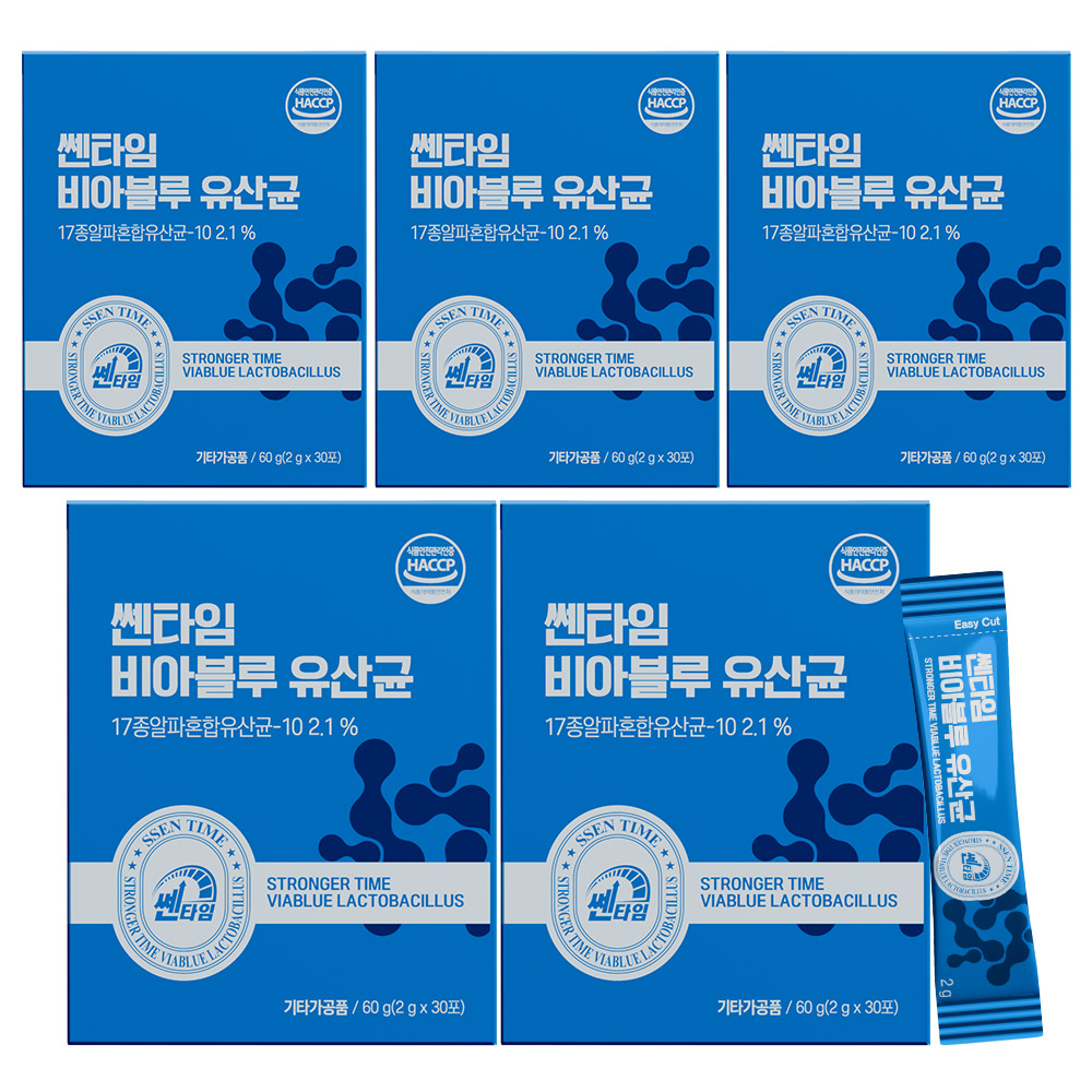 쎈타임 비아블루 전립선 유산균 30포, 5개 - 메인 이미지