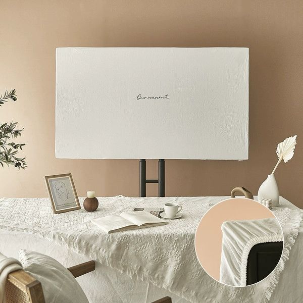 TV가리개 티비커버 패브릭 43인치75인치 모던 가리개 먼지커버 그레이 32인치 77x47cm - 상품 이미지