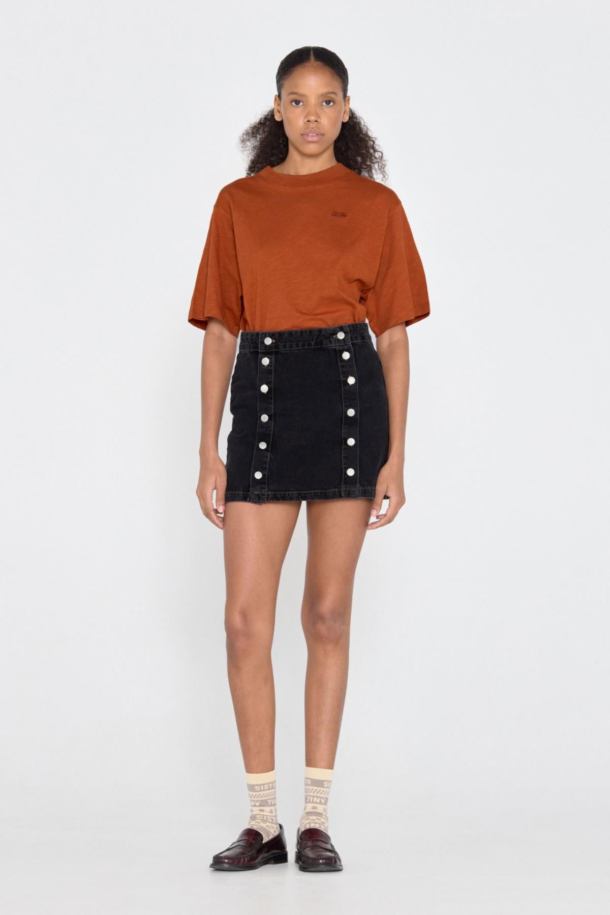 타이니코튼 미니멀 베이직 반팔 티셔츠 AW24-730M06 MARRON - 상세 이미지 4