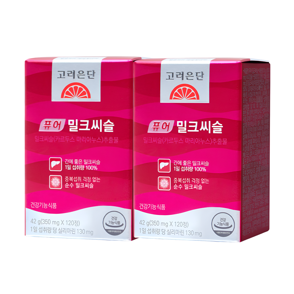 고려은단 퓨어 밀크씨슬 밀크시슬 간에좋은영양제 120정X2박스 - 상품 이미지