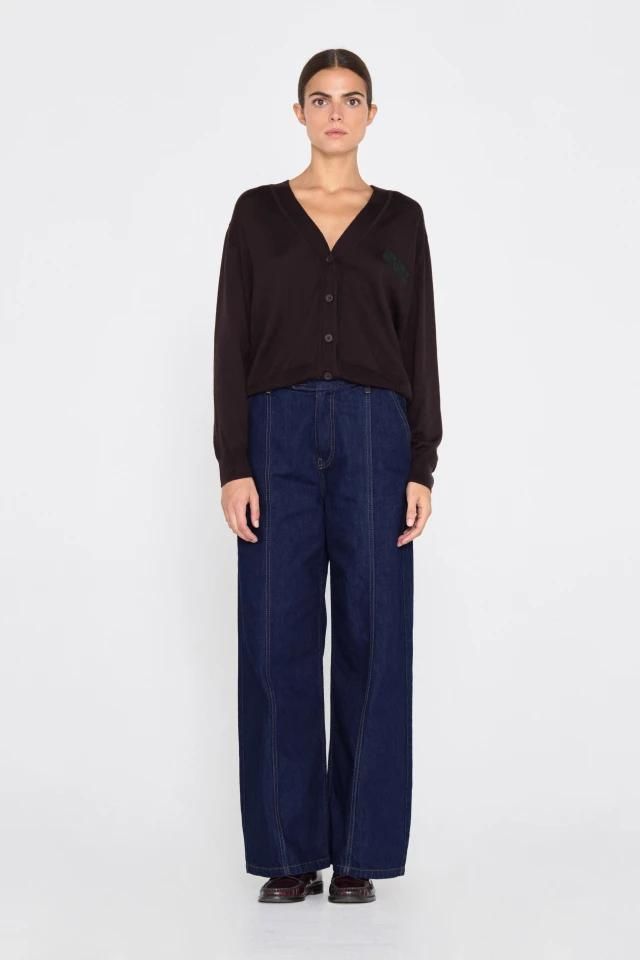 타이니코튼 베이직 브이넥 니트 카디건 AW24-691K22 CHOCOLATE - 상세 이미지 4