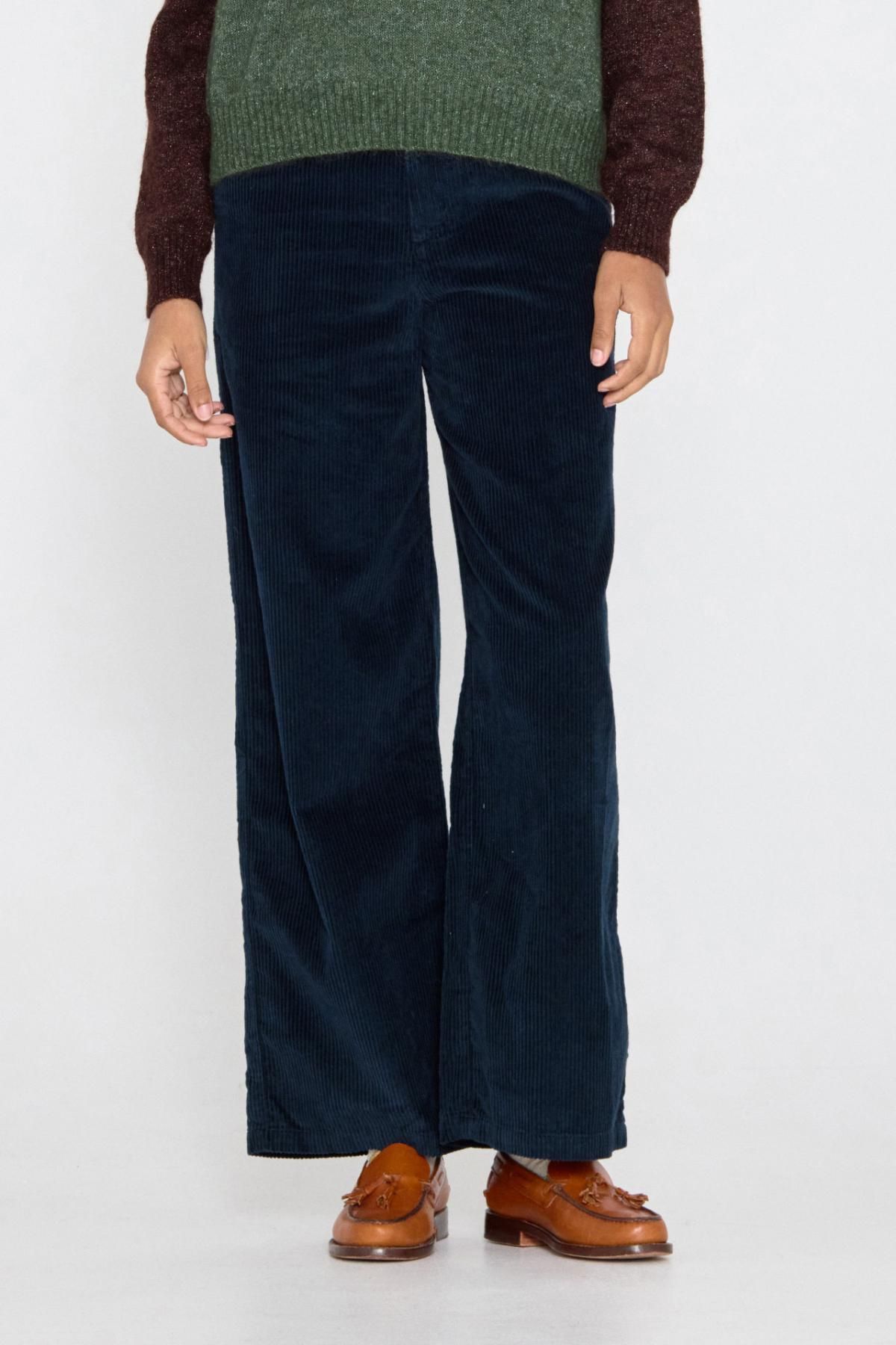 타이니코튼 코듀로이 와이드 팬츠 AW24-634107 NAVY - 상품 이미지
