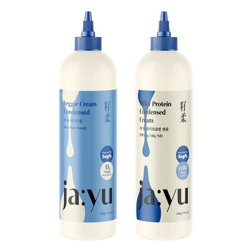 JAYU 자유 저당 연유 밀키프로틴 430g, 비건 식물성 베지크림 420g 이미지 4