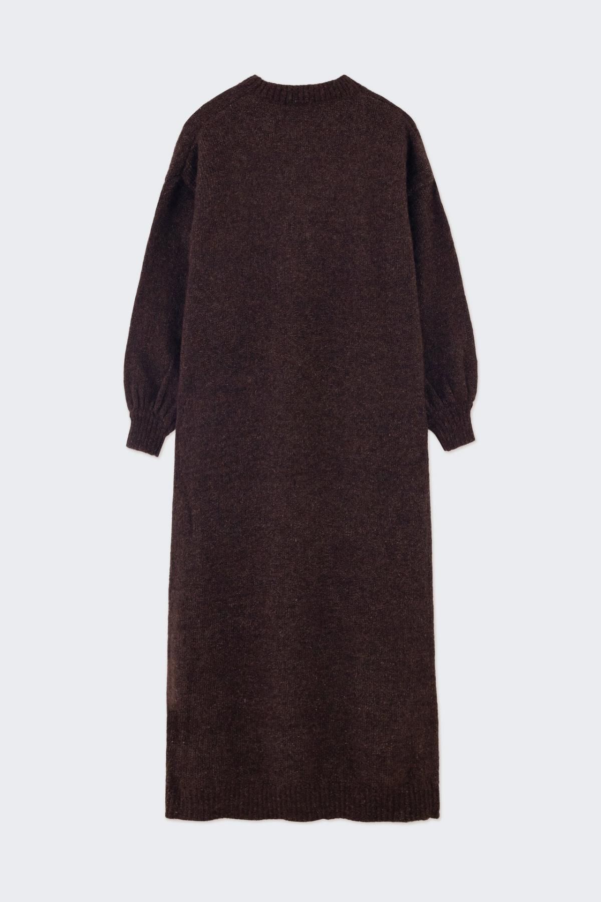 타이니코튼 니트 롱 원피스 라운드넥 브라운 AW24-704K22 ONE COLOR - 상세 이미지 2