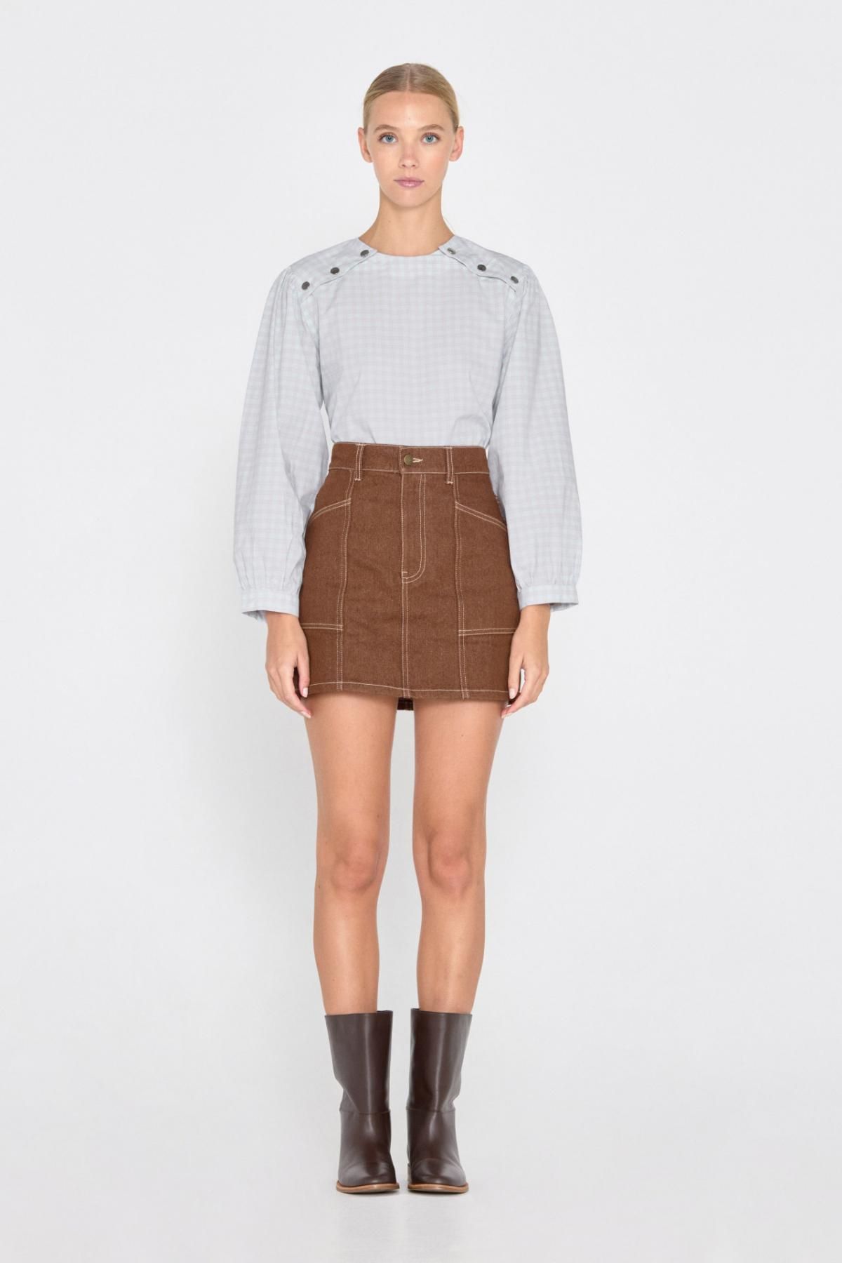 타이니코튼 체크 라이트 블라우스 AW24-638J24 ONE COLOR - 상세 이미지 4