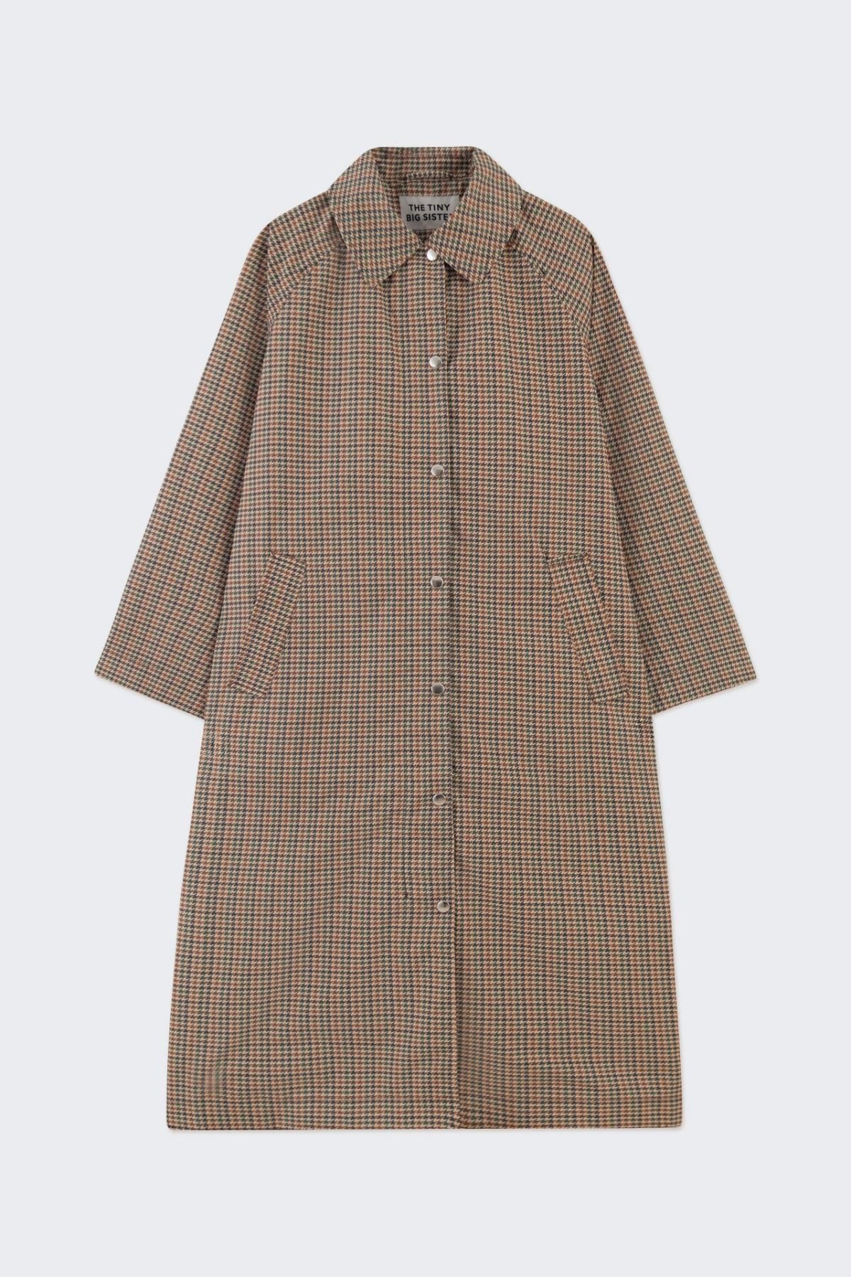 타이니코튼 클래식 체크패턴 롱 트렌치코트 AW24-683108 ONE COLOR - 메인 이미지