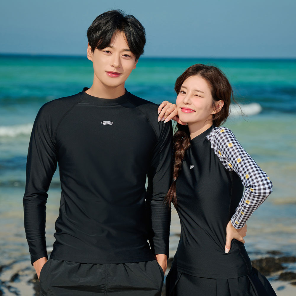 위크나인 래쉬가드 긴팔 남여공용 워터파크 물놀이 수영복 타이트핏 듀얼 나그랑 - 상세 이미지 2