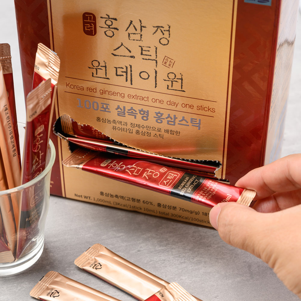 6년근 홍삼정 스틱 원데이원 추석 명절 부모님 선물세트(+쇼핑백증정) 100포, 1개 - 상세 이미지 2