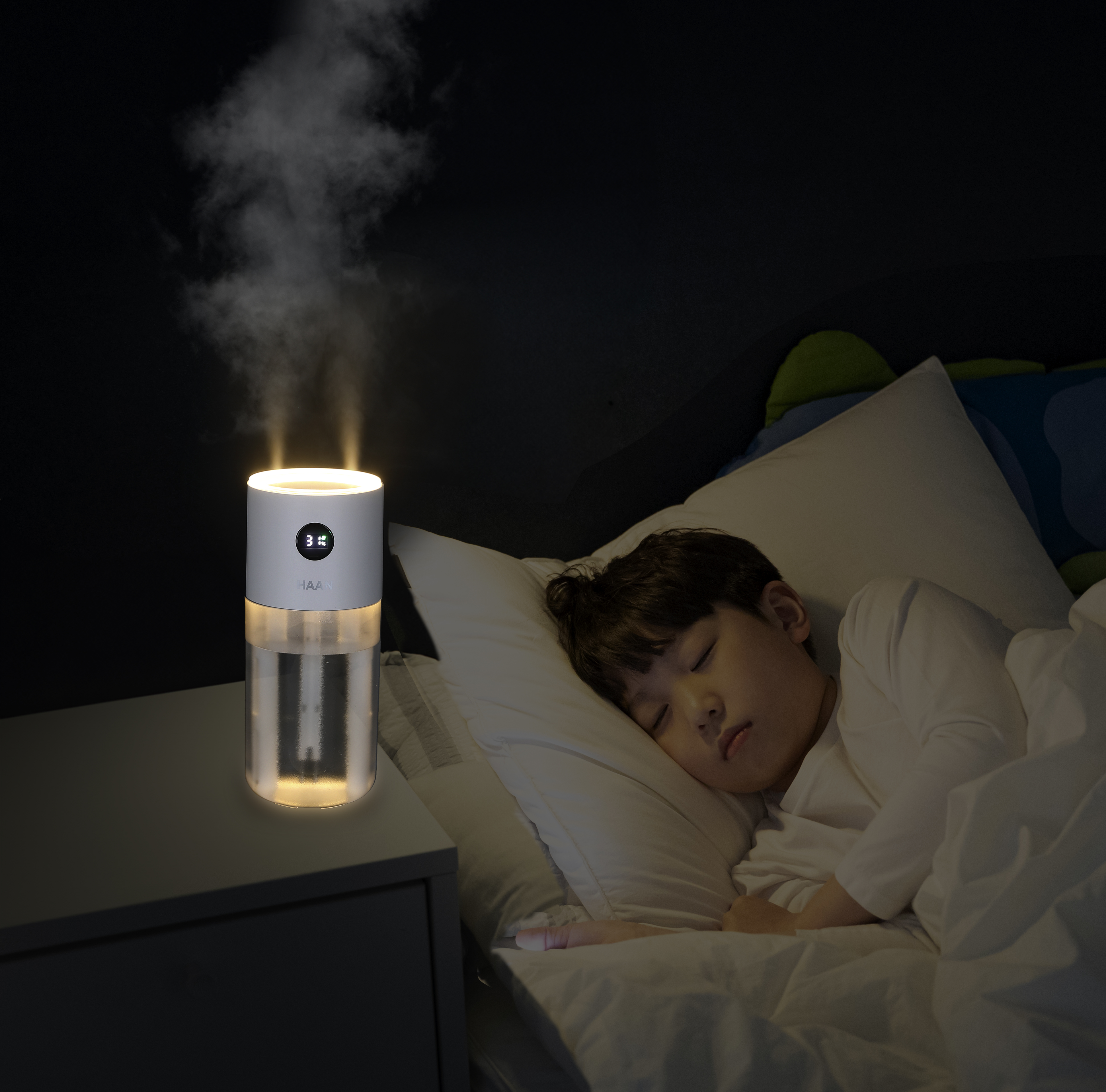 한경희 무선 듀얼가습기 초음파 무드등 탁상용 간편세척 차량용 가습기 HTM-800C