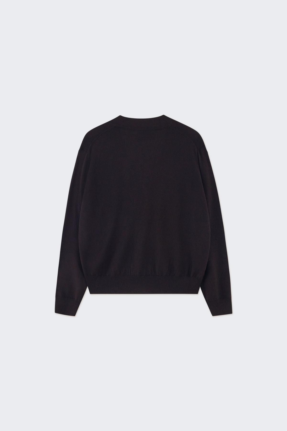 타이니코튼 베이직 브이넥 니트 카디건 AW24-691K22 CHOCOLATE - 상세 이미지 2
