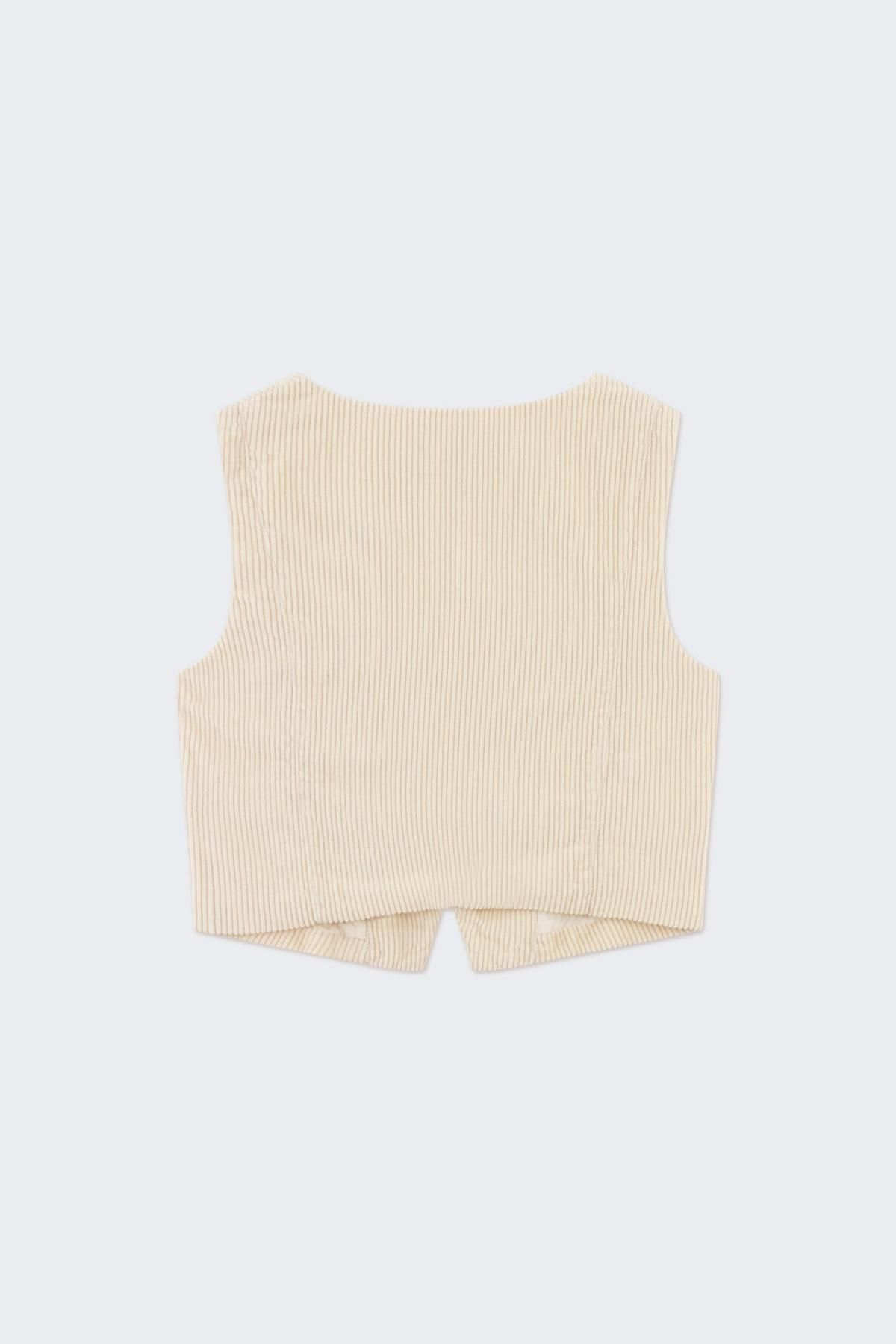 타이니코튼 코듀로이 크림 베스트 AW24-633103 ONE COLOR - 상세 이미지 2
