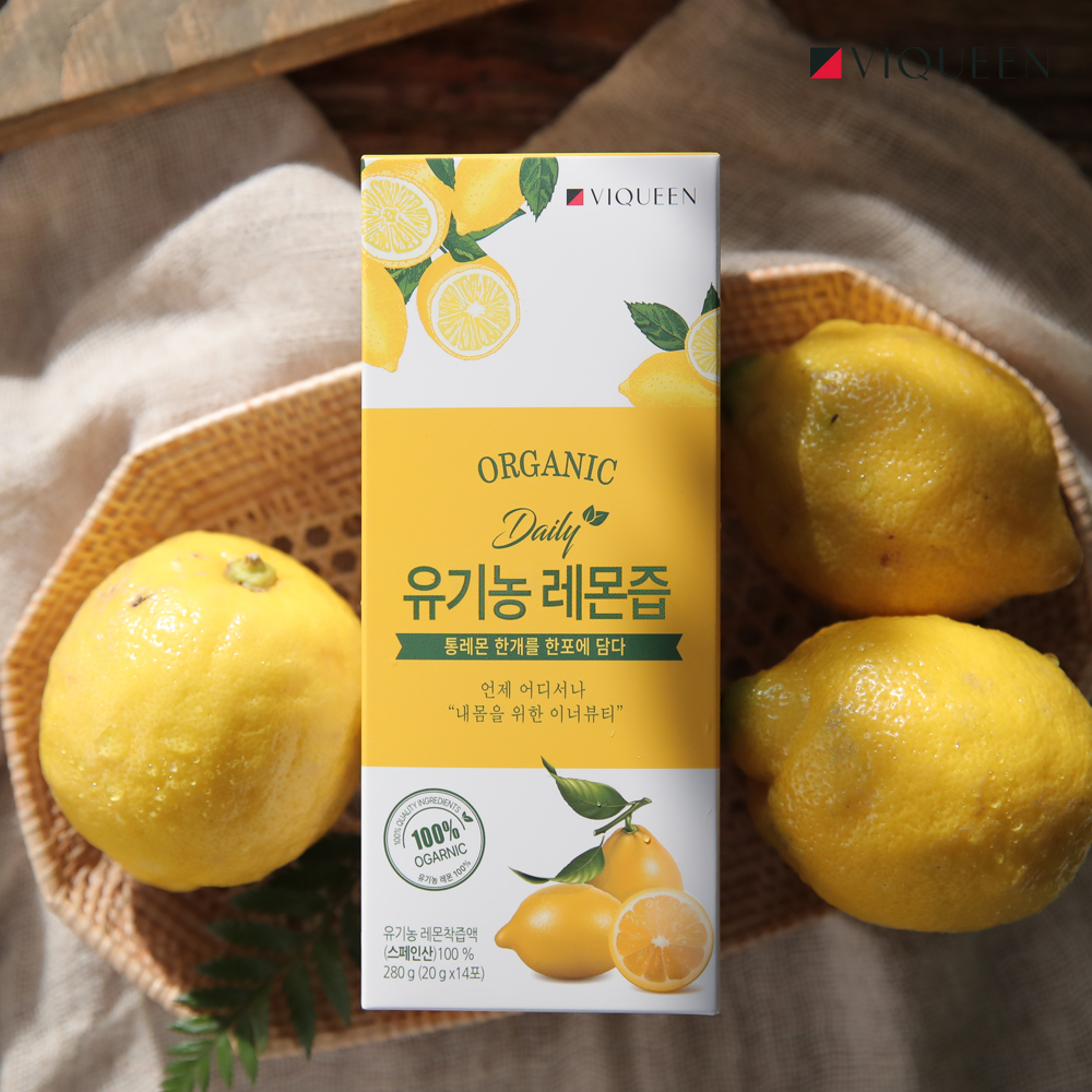 바이퀸 데일리 유기농 레몬즙 100% NFC 착즙 스틱 1박스 x 14포 280ml, 3개 - 상세 이미지 5