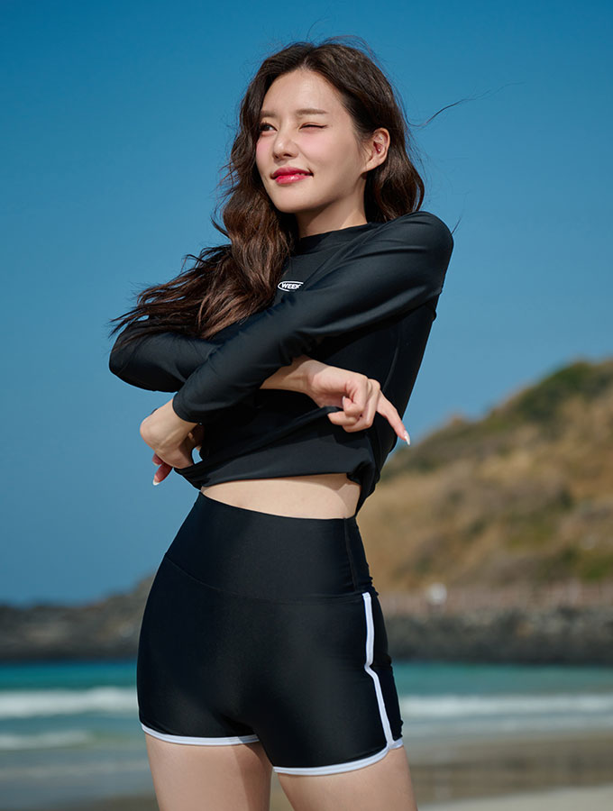 위크나인 스윔팬츠 비치웨어 워터 레깅스 하의 여자 보드숏 반바지 올데이 9부 상품 이미지