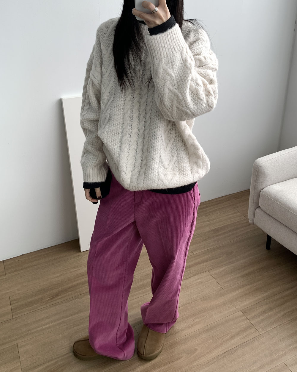 [당일발송] 라인 폴라티 소프트 기모 긴팔 안붙는 목폴라 스판티 웨어링무드 (3c) - 상세 이미지 5
