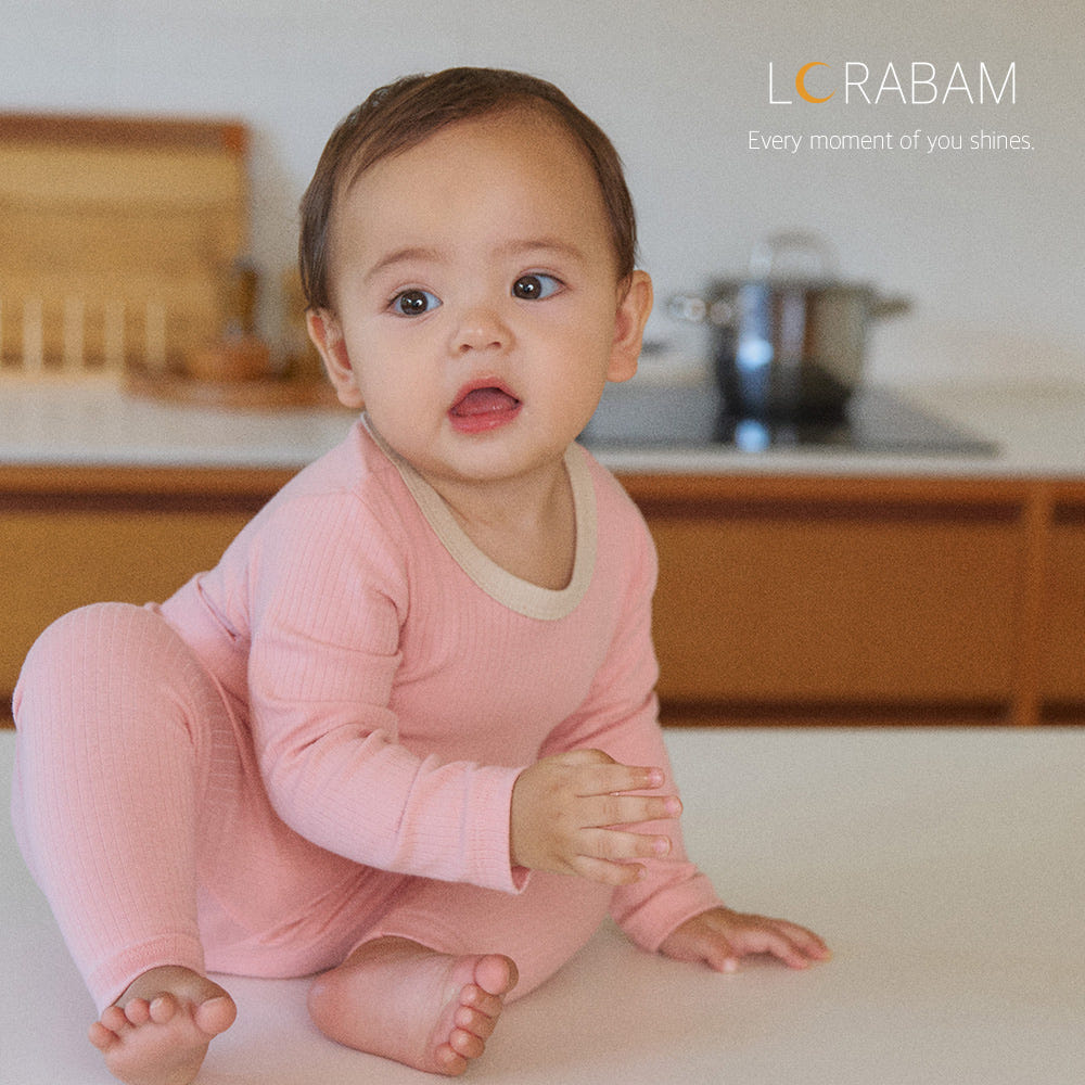 로라밤 텐션 모달 골지 슈트세트 유아 아기 신생아 50일 100일