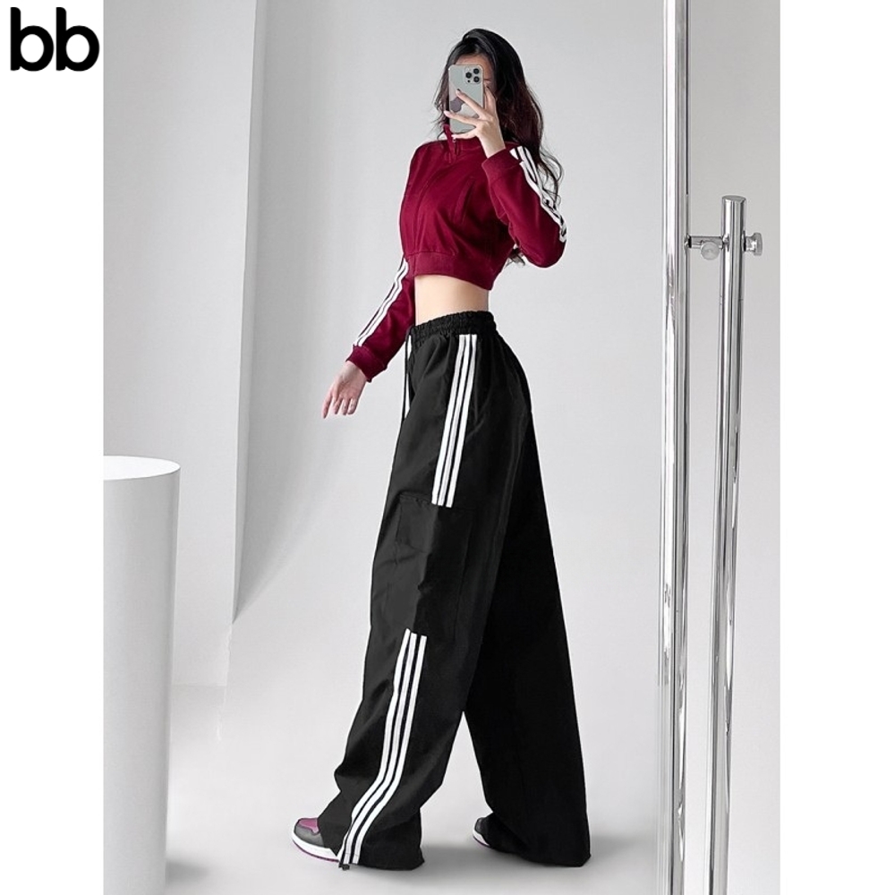 여성 줌바바지 트랙 트레이닝 줌바댄스복 줌바복 방송댄스복 단체복 의상 팬츠 공연복 레드 S - 상세 이미지 3