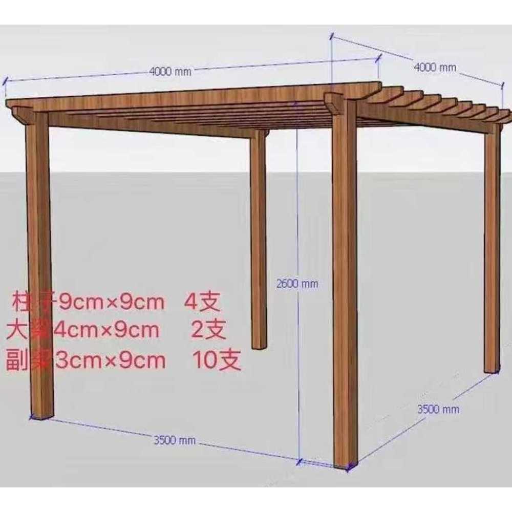 바베큐장 파고라 펜션 야외 휴식용 원목 그늘 쉼터 3x2x2.6m - 상세 이미지 3