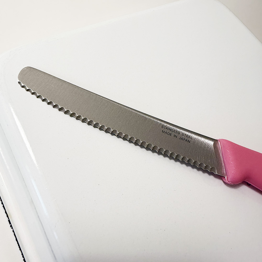 일본 니켄 톱니 과도 핑크 휴대용 칼 일제 과도 빵칼 빵 나이프 - 상세 이미지 3