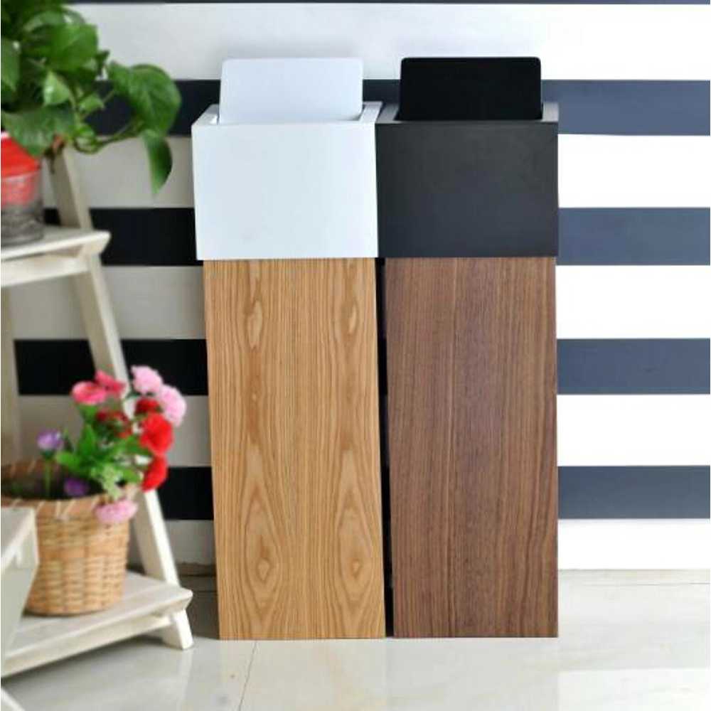 원목 쓰레기통 우드 주방 업소용 호텔 카페 북유럽 18L 40cm - 상세 이미지 2