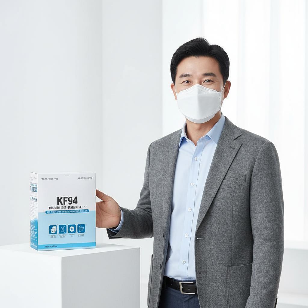 국내산 KF 94 대형 일회용 방역 황사 마스크 50P 개별 포장 - 상품 이미지