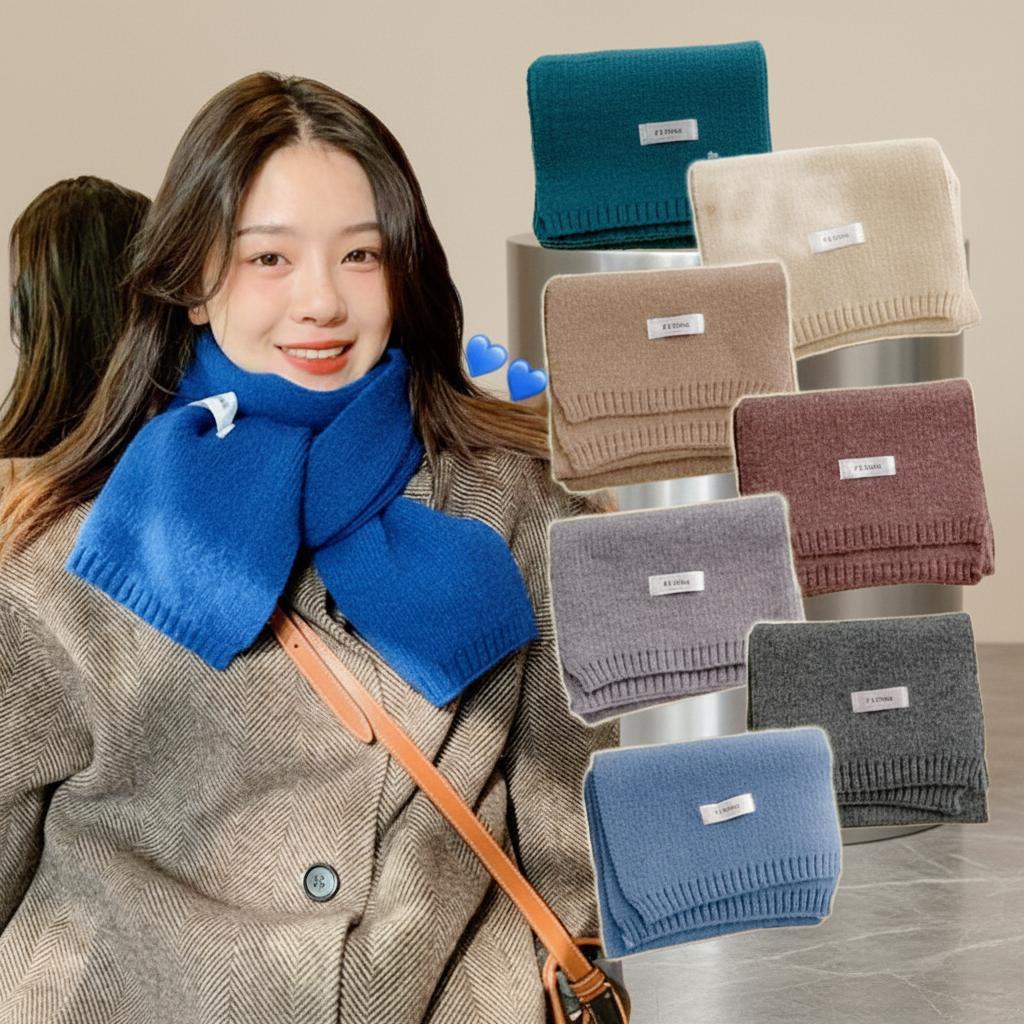 머플러 쁘띠목도리 겨울용 니트머플러 심플 디자인 부드러운 넥워머 방한용 데일리 목도리 16026cm KK389 - 상품 이미지