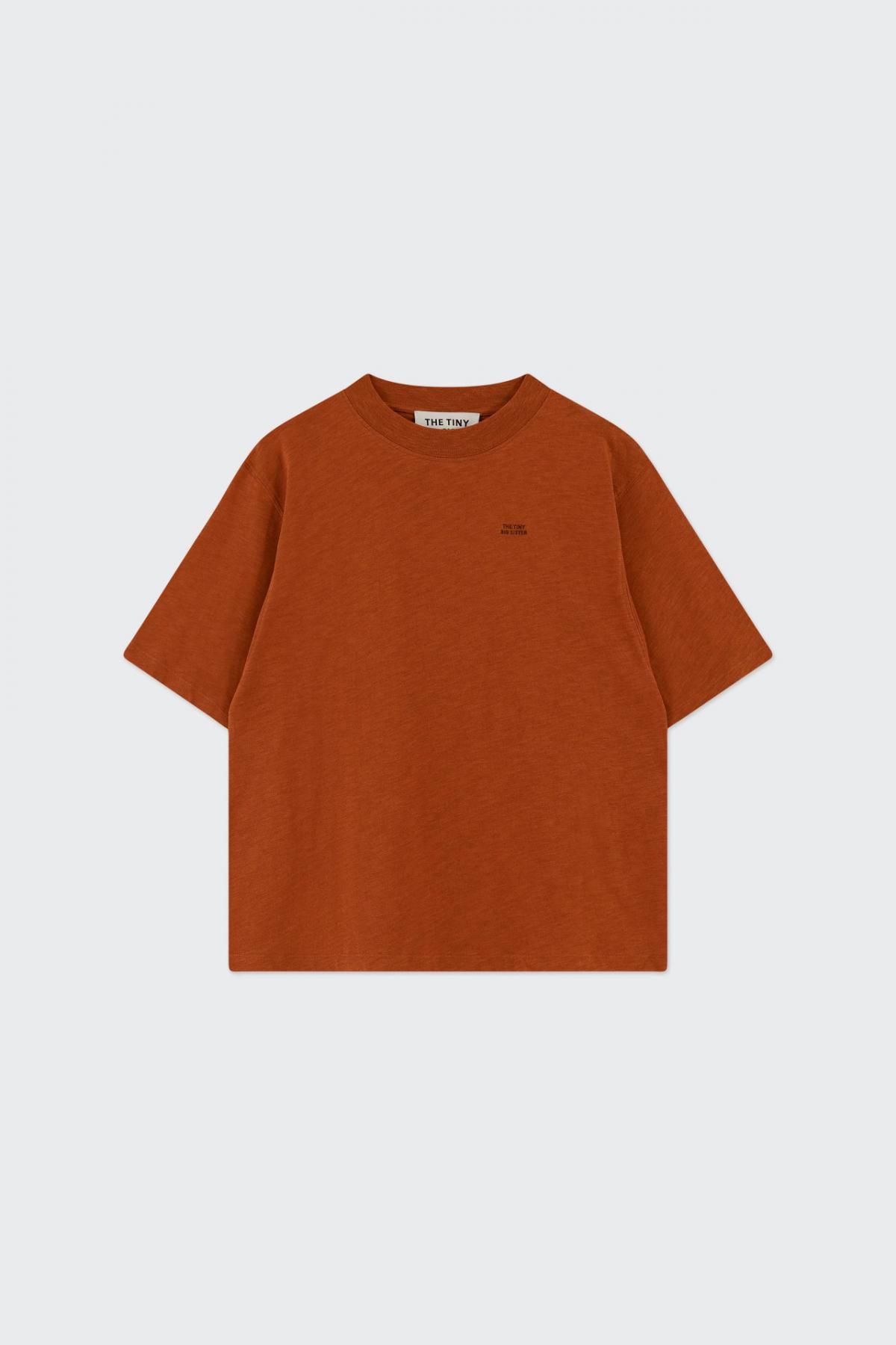 타이니코튼 미니멀 베이직 반팔 티셔츠 AW24-730M06 MARRON - 메인 이미지