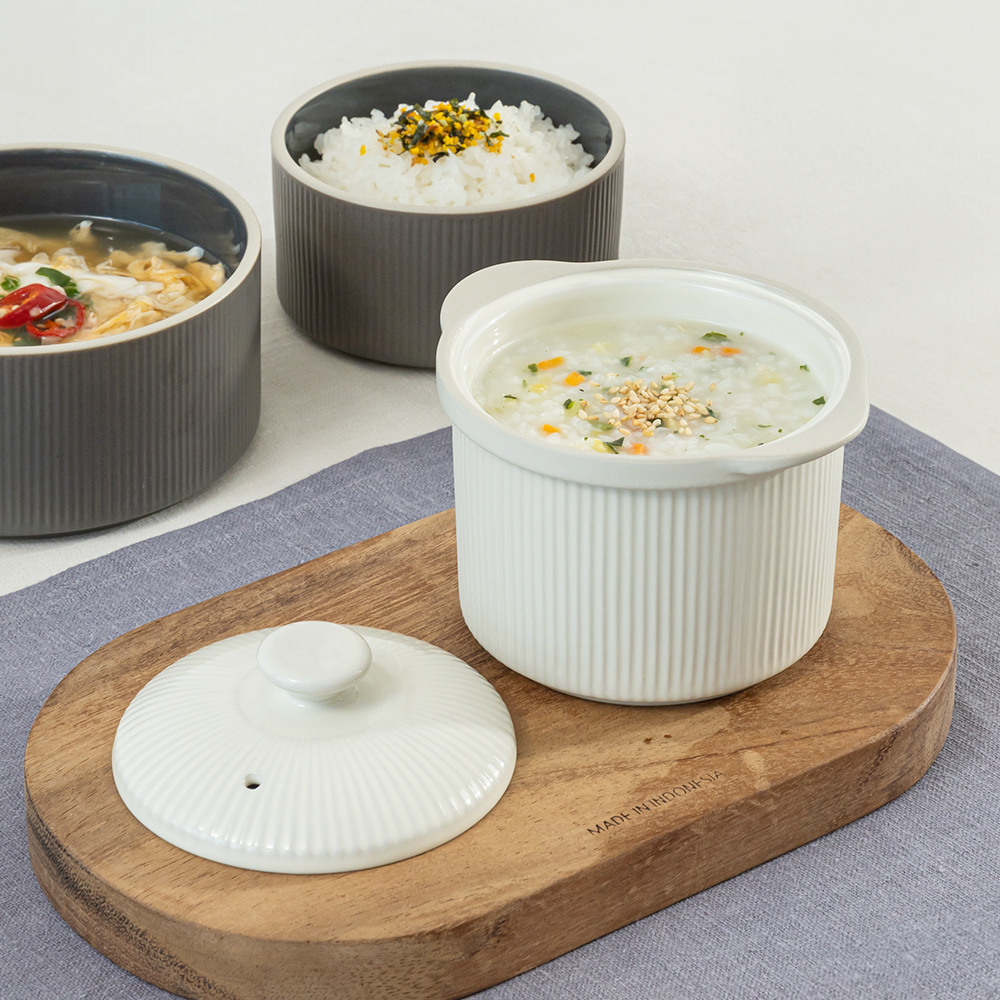 윤도자기 차곡 국산 계란찜기 세트 - 메인 이미지
