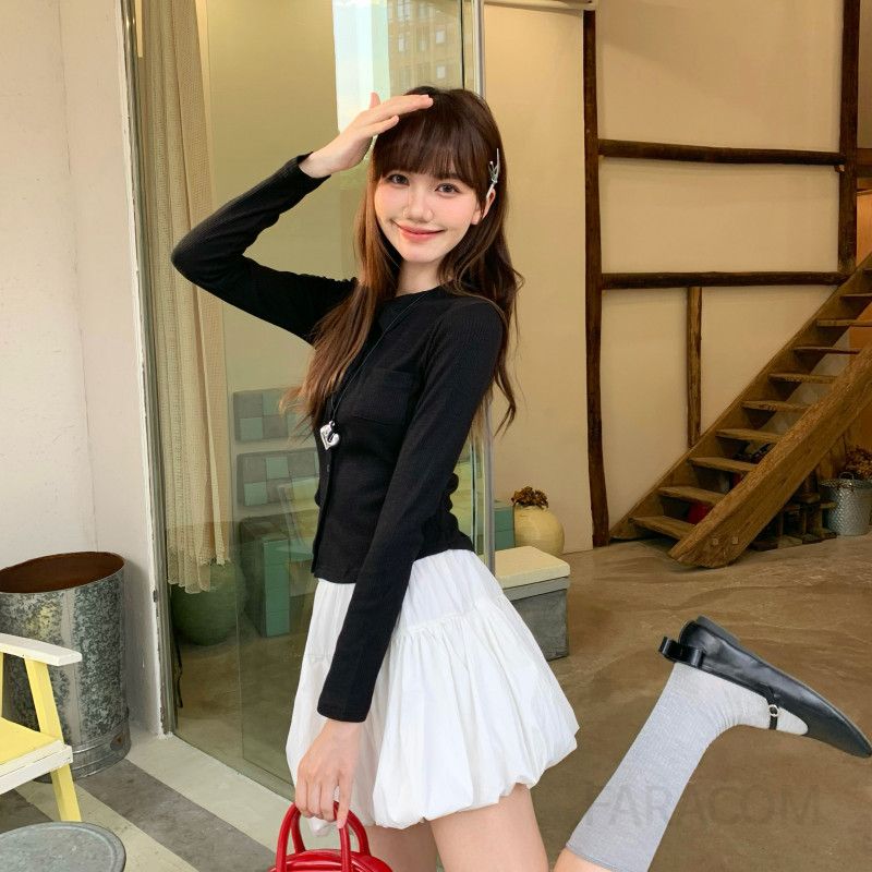 여성 슬림핏 긴팔 티셔츠 가을 베이스 레이어 캐주얼 이너웨어 스타일링 편안한 착용감 슬리밍 디자인 모던한 - 상세 이미지 2